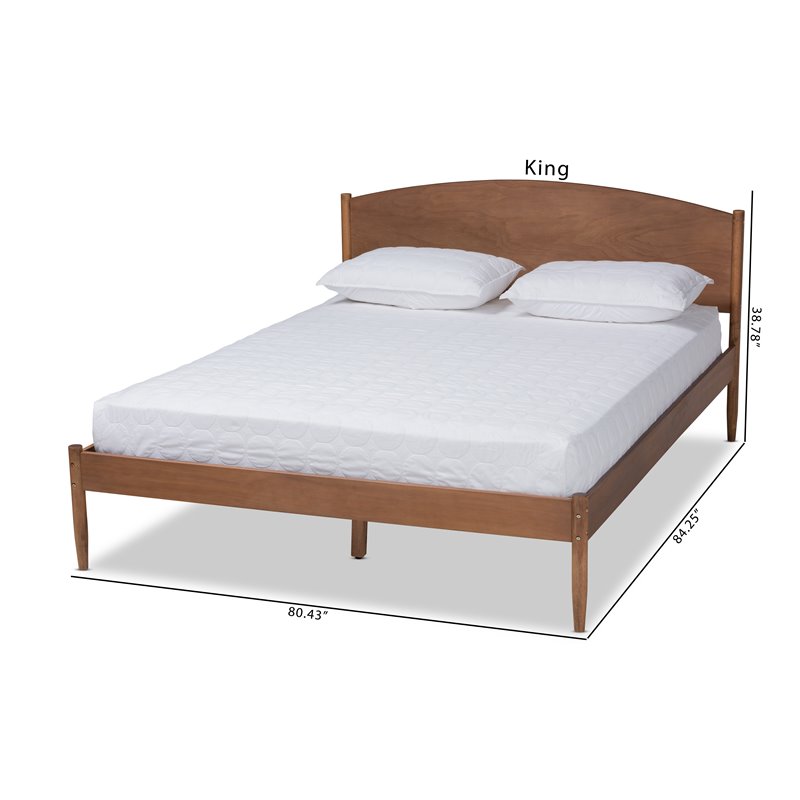 Baxton Studio Leanora Full Size Ash Brown Finished Wood Platform Bed