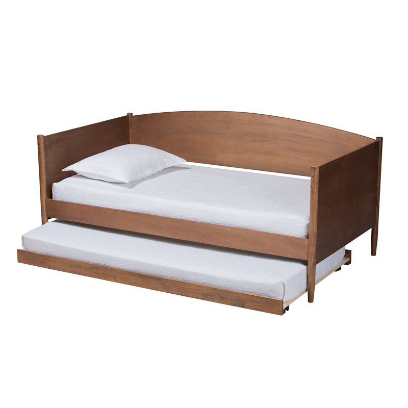 Baxton Studio Veles Ash Brown Finished Wood Daybed with Trundle