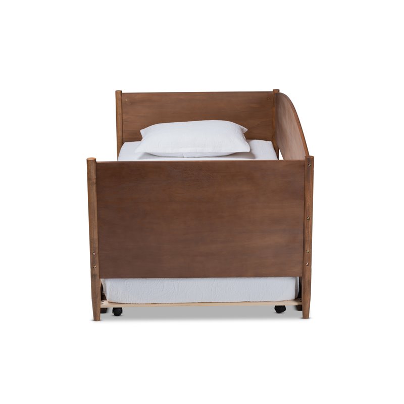 Baxton Studio Veles Ash Brown Finished Wood Daybed with Trundle