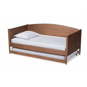 baxton studio veles ash brown finished wood daybed with trundle