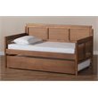 Baxton Studio Toveli Ash Brown Finished Wood Daybed with Trundle