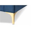 Baxton Studio Giselle Navy Blue Velvet Gold Finished Sectional Sofa