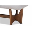 Baxton Studio Theo Grayish Beige Upholstered Brown Finished Bench