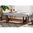 Baxton Studio Theo Grayish Beige Upholstered Brown Finished Bench