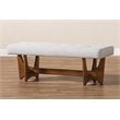 Baxton Studio Theo Grayish Beige Upholstered Brown Finished Bench