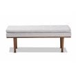 Baxton Studio Arne Grayish Beige Upholstered Brown Finished Bench