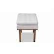 Baxton Studio Arne Grayish Beige Upholstered Brown Finished Bench