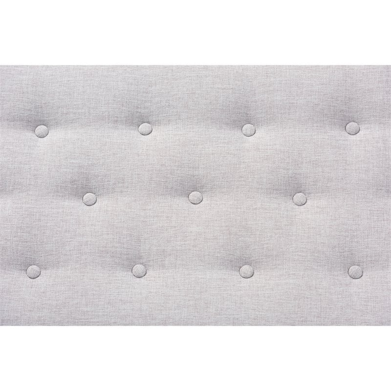 Baxton Studio Arne Grayish Beige Upholstered Brown Finished Bench