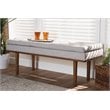 Baxton Studio Arne Grayish Beige Upholstered Brown Finished Bench