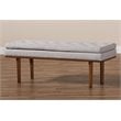 Baxton Studio Arne Grayish Beige Upholstered Brown Finished Bench
