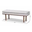 Baxton Studio Arne Grayish Beige Upholstered Brown Finished Bench