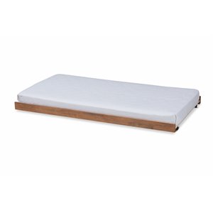 Baxton Studio Veles Twin Size Ash Brown Finished Trundle Bed