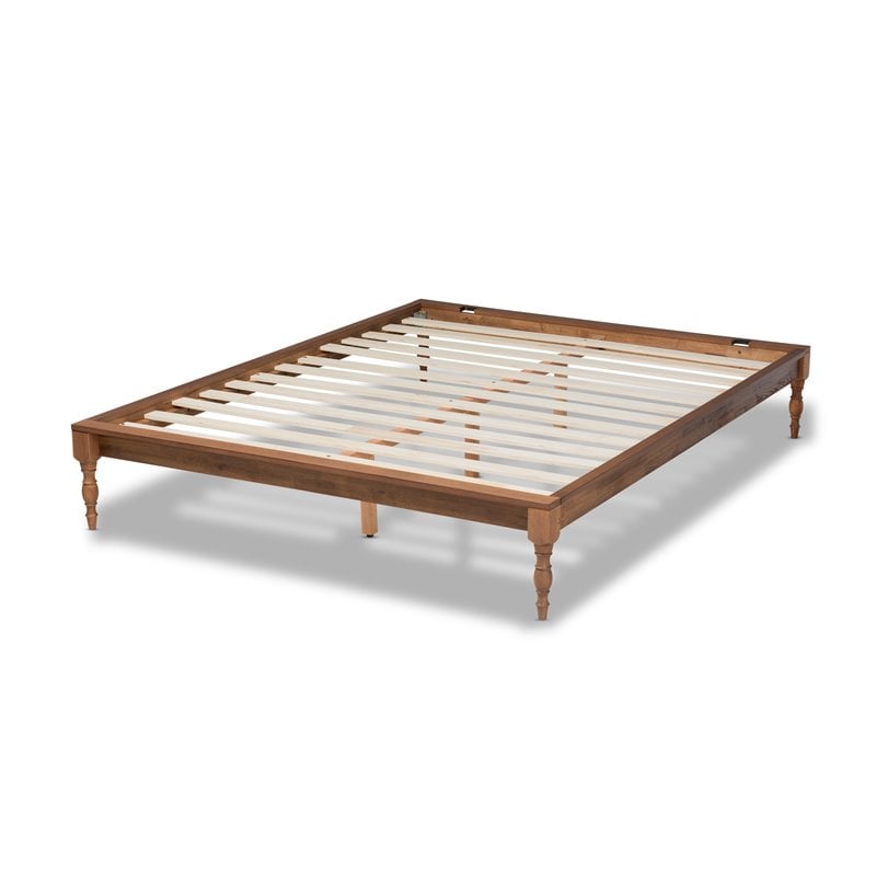 Baxton Studio Romy Full Size Ash Brown Finished Wood Bed Frame
