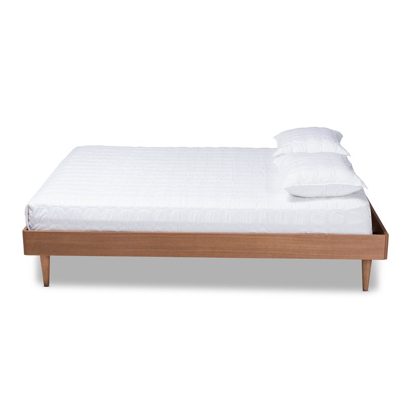 Baxton Studio Rina Queen Size Ash Brown Finished Wood Bed Frame