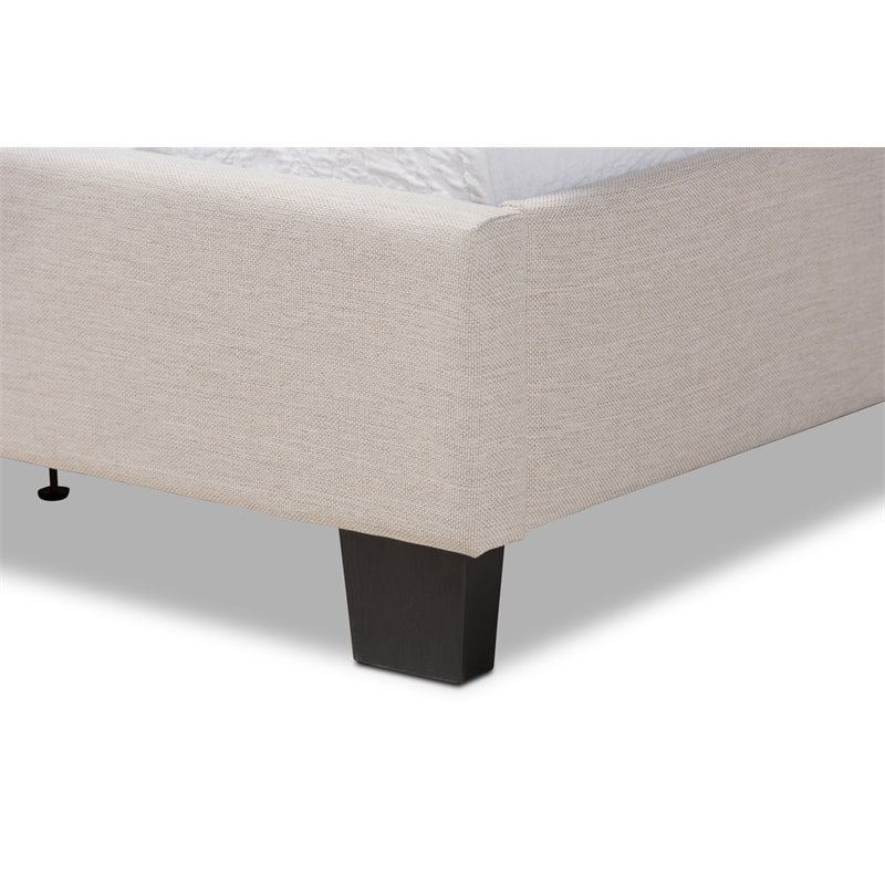 Baxton Studio Ansa Twin Size Beige Fabric Upholstered Bed