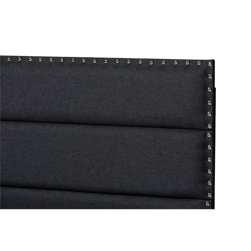 Baxton Studio Ansa Twin Size Dark Gray Fabric Upholstered Bed