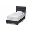Baxton Studio Ansa Twin Size Dark Gray Fabric Upholstered Bed