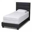 Baxton Studio Ansa Twin Size Dark Gray Fabric Upholstered Bed