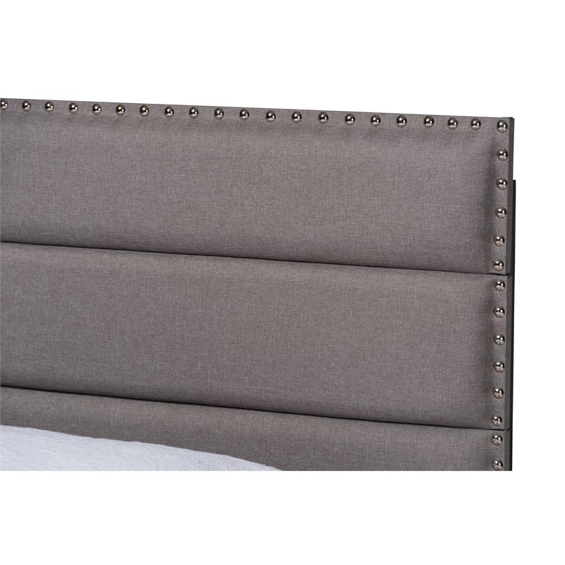 Baxton Studio Ansa Twin Size Gray Fabric Upholstered Bed