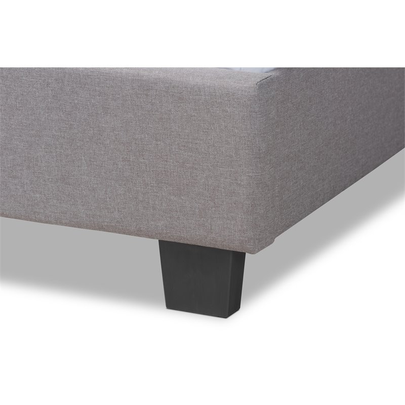 Baxton Studio Ansa Twin Size Gray Fabric Upholstered Bed