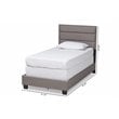 Baxton Studio Ansa Twin Size Gray Fabric Upholstered Bed