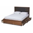 Baxton Studio Elin Queen Dark Gray Upholstered Brown Platform Bed