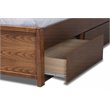 Baxton Studio Elin Queen Dark Gray Upholstered Brown Platform Bed