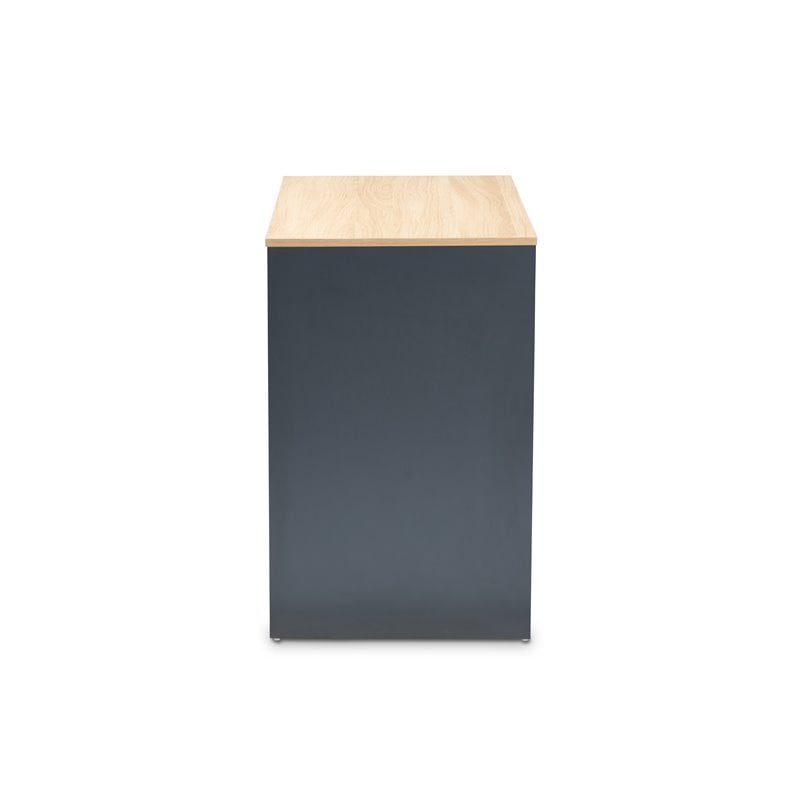 Baxton Studio Reed 2-Drawer Multicolor Wood Computer Desk
