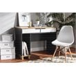 Baxton Studio Reed 2-Drawer Multicolor Wood Computer Desk