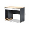 Baxton Studio Reed 2-Drawer Multicolor Wood Computer Desk