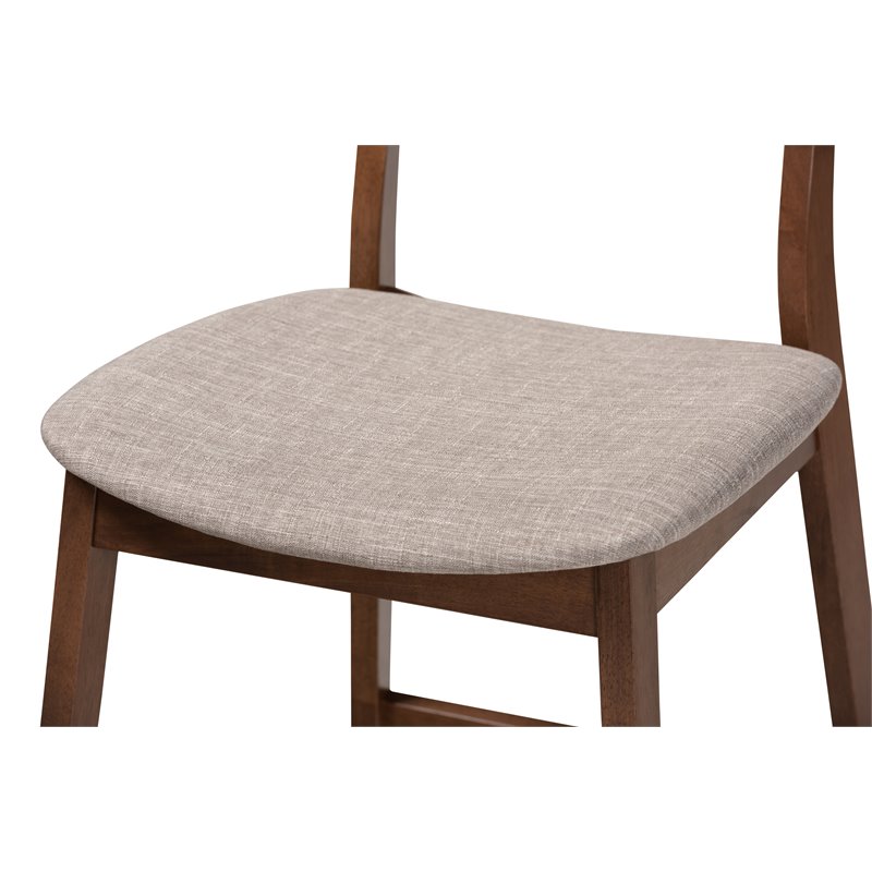 Set of 2 Baxton Studio Larine Gray Upholstered Wood Counter Stools