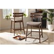 Set of 2 Baxton Studio Larine Gray Upholstered Wood Counter Stools
