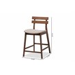 Set of 2 Baxton Studio Larine Gray Upholstered Wood Counter Stools
