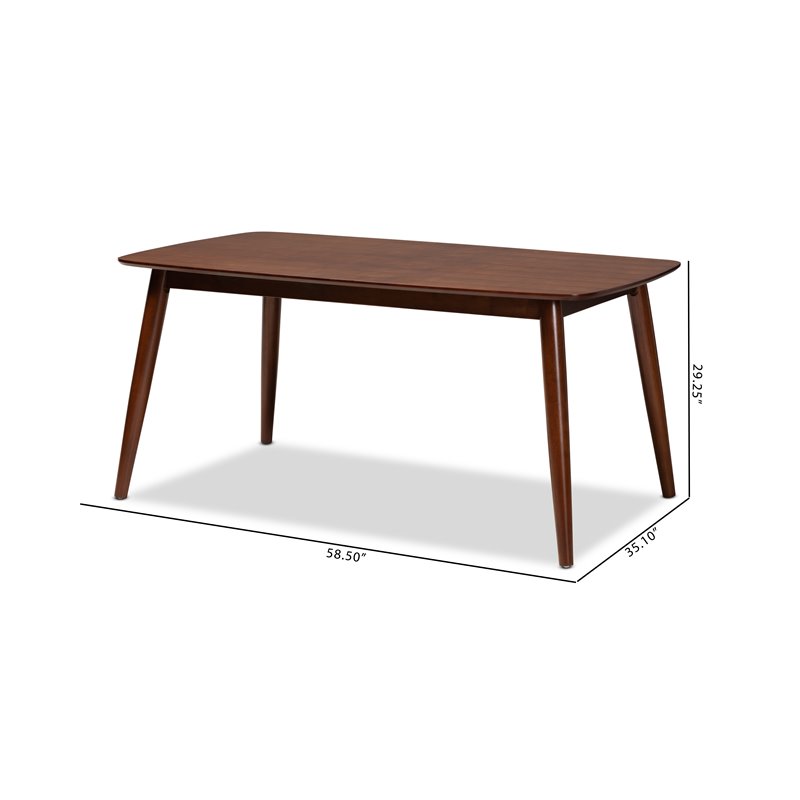 Baxton Studio Edna Brown Finished Wood Dining Table