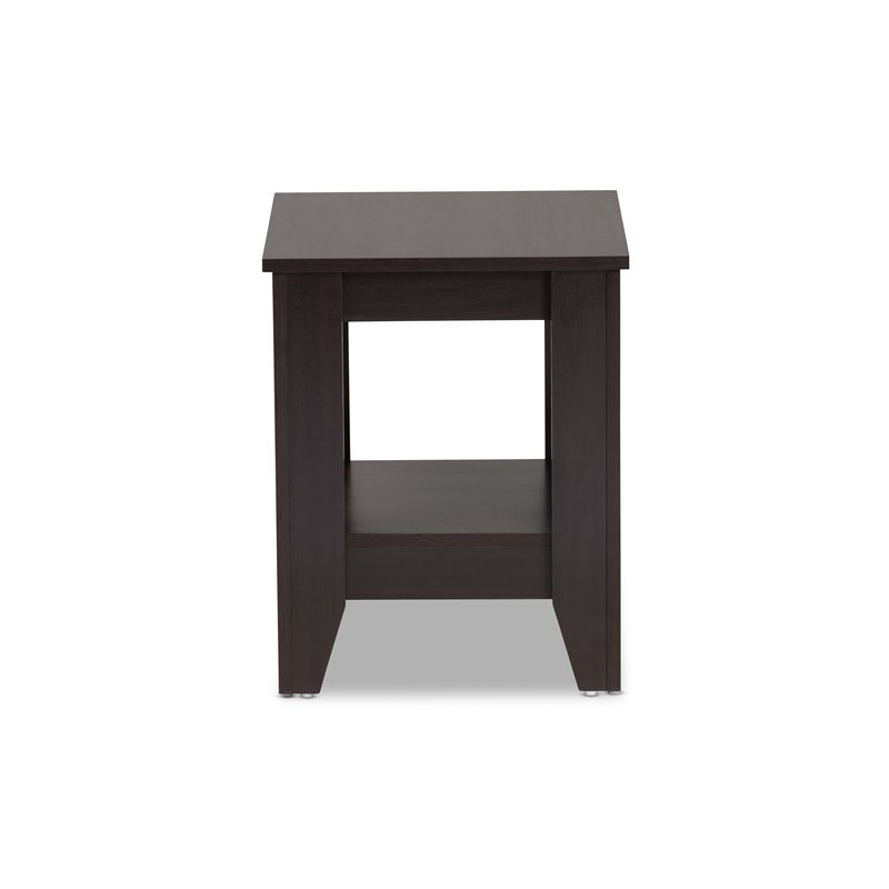Baxton Studio Audra Dark Brown Finished Wood End Table