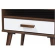 Baxton Studio Quinn White and Brown Finished 1-Drawer Wood End Table