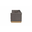 Baxton Studio Aveline Gray Velvet Upholstered Gold Finished Sofa