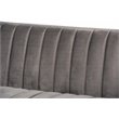 Baxton Studio Aveline Gray Velvet Upholstered Gold Finished Sofa