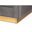 Baxton Studio Aveline Gray Velvet Upholstered Gold Finished Sofa