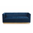 Baxton Studio Aveline Navy Blue Fabric Upholstered Gold Finished Sofa