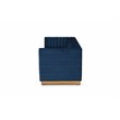 Baxton Studio Aveline Navy Blue Fabric Upholstered Gold Finished Sofa