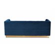 Baxton Studio Aveline Navy Blue Fabric Upholstered Gold Finished Sofa