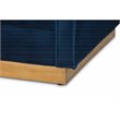 Baxton Studio Aveline Navy Blue Fabric Upholstered Gold Finished Sofa