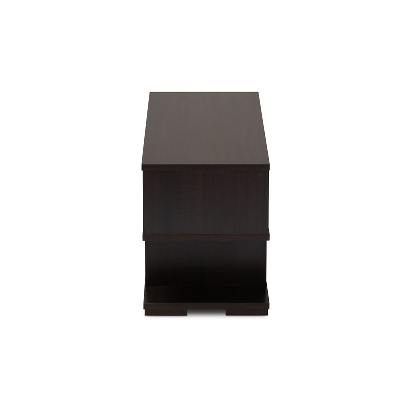 Baxton Studio Arne Wood TV Stand in Dark Brown