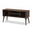 Baxton Studio Alard 2-Door Wood TV Stand in Brown
