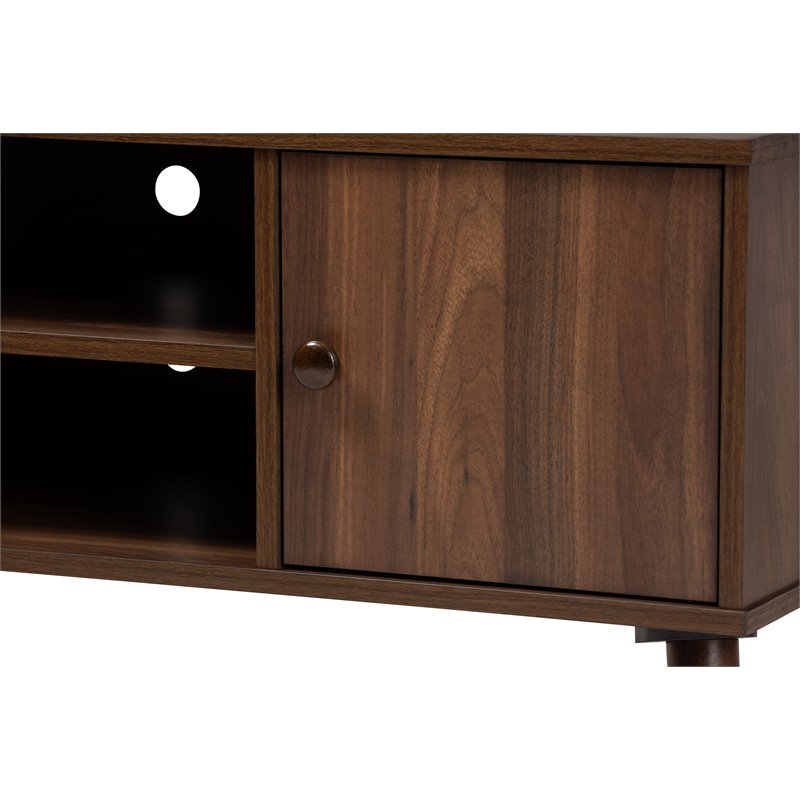 Baxton Studio Alard 2-Door Wood TV Stand in Brown