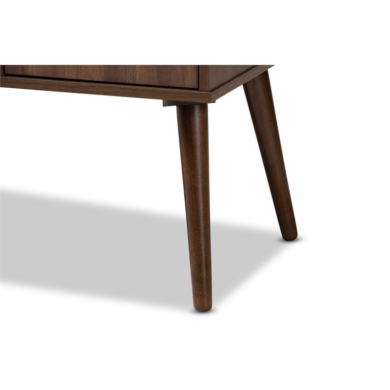 Baxton Studio Alard 2-Door Wood TV Stand in Brown