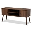 Baxton Studio Alard 2-Door Wood TV Stand in Brown