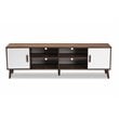 Baxton Studio Quinn 2-Door Wood TV Stand in White and Brown