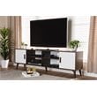 Baxton Studio Quinn 2-Door Wood TV Stand in White and Brown